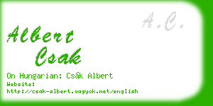 albert csak business card