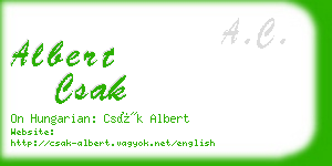 albert csak business card